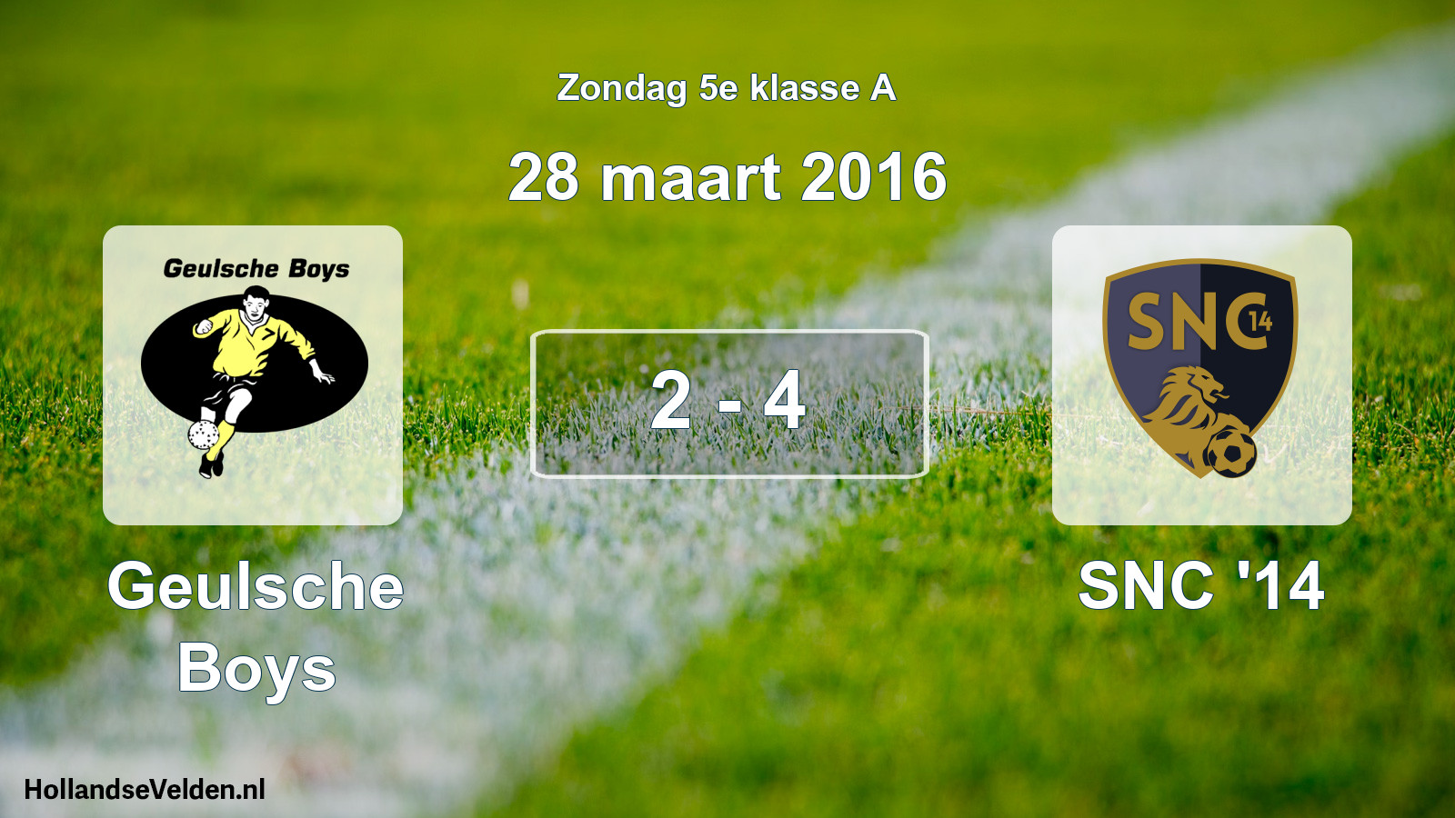 Total number of matches played: Geulsche Boys - SNC '14 2 - 4 (28 March 2016)