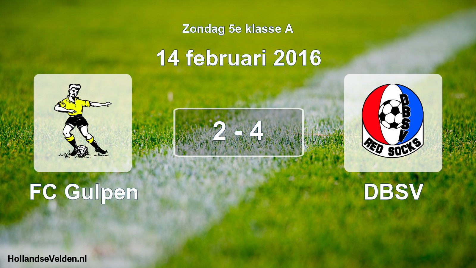 Total number of matches played: FC Gulpen - DBSV 2 - 4 (14 February 2016)