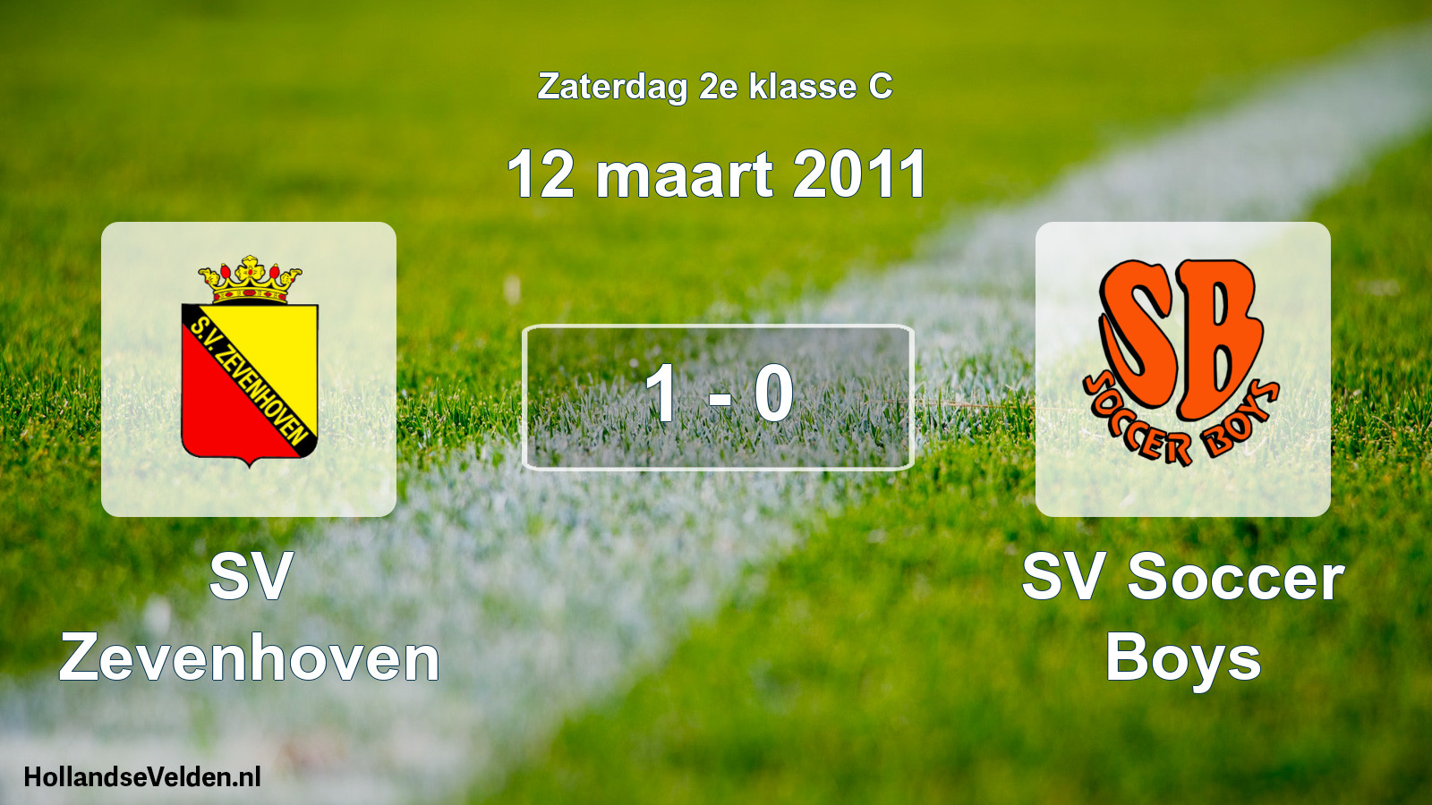 Total number of matches played: SV Zevenhoven - SV Soccer Boys 1 - 0 (12 March 2011)