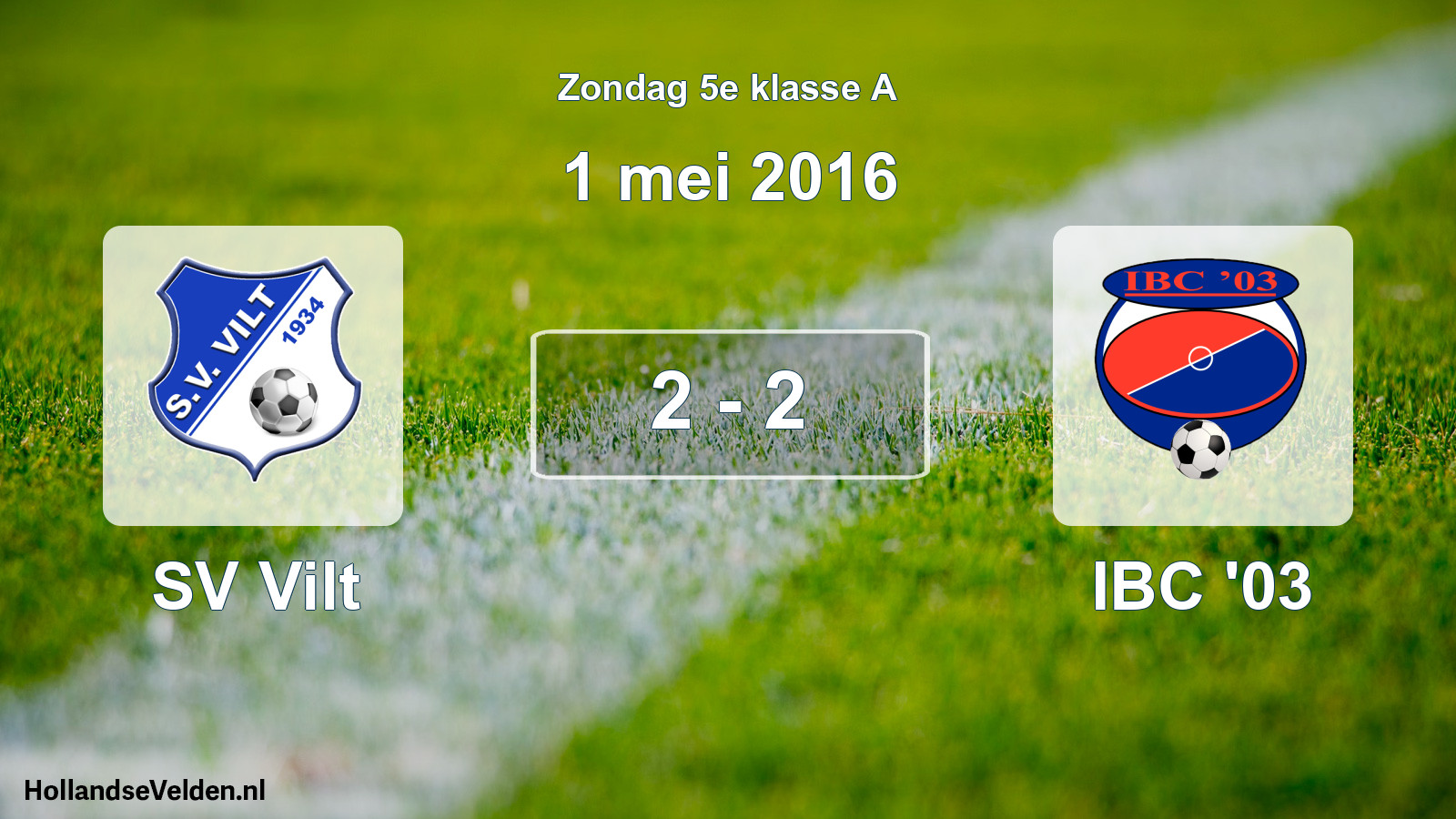 Total number of matches played: SV Vilt - IBC '03 2 - 2 (1 May 2016)