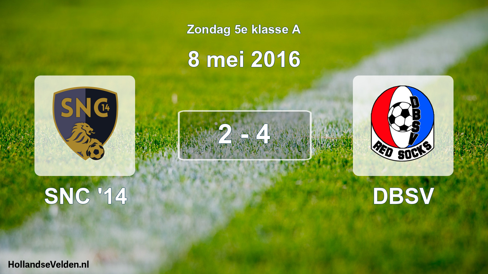 Total number of matches played: SNC '14 - DBSV 2 - 4 (8 May 2016)