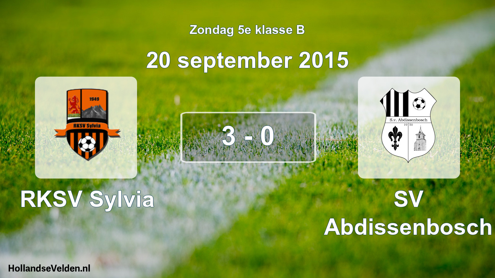 Total number of matches played: RKSV Sylvia - SV Abdissenbosch 3 - 0 (20 September 2015)