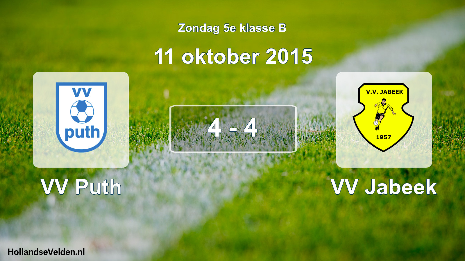 Total number of matches played: VV Puth - VV Jabeek 4 - 4 (11 October 2015)