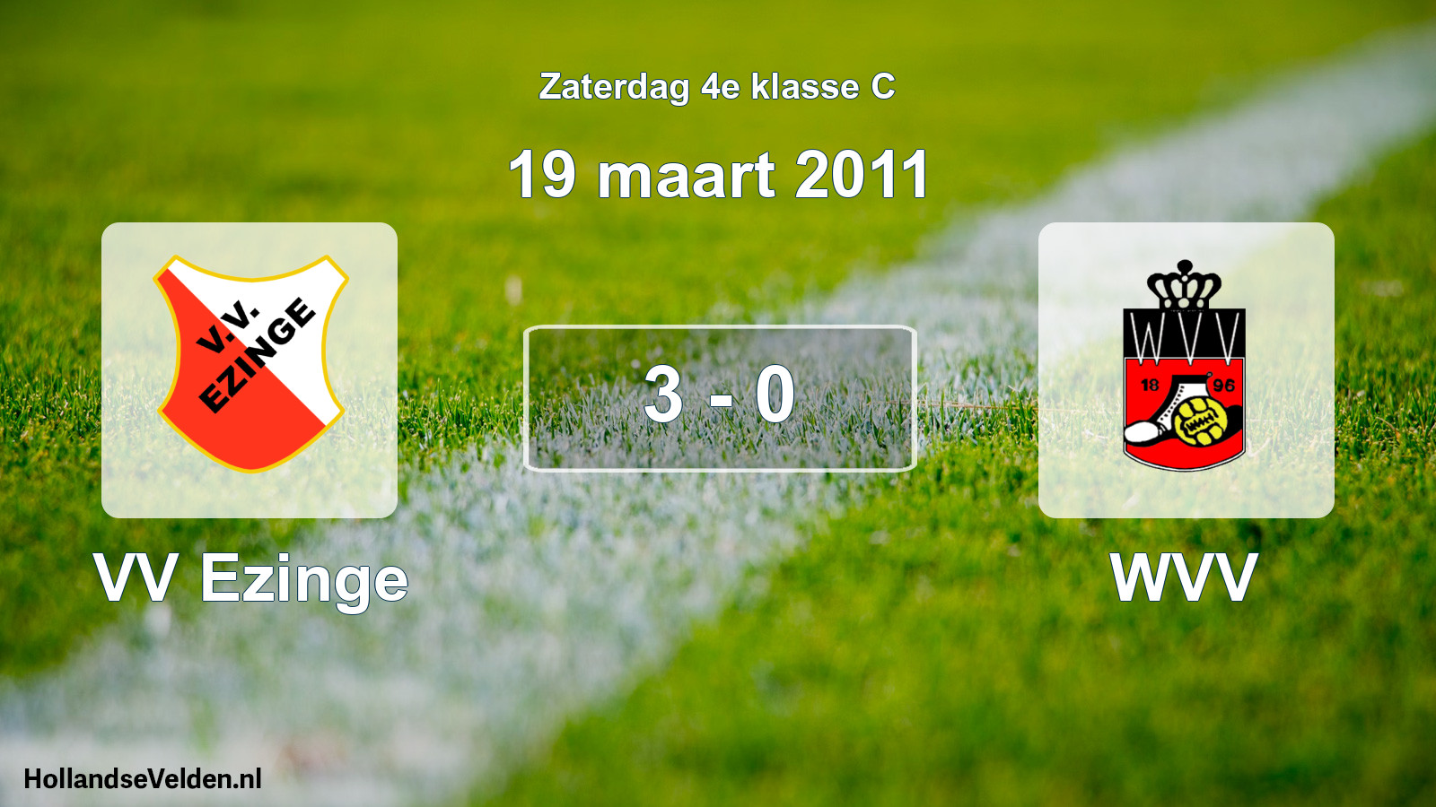 Total number of matches played: VV Ezinge - WVV 3 - 0 (19 March 2011)