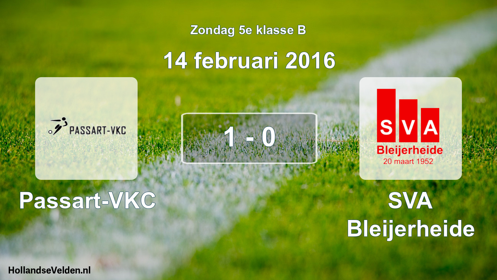 Total number of matches played: Passart-VKC - SVA Bleijerheide 1 - 0 (14 February 2016)