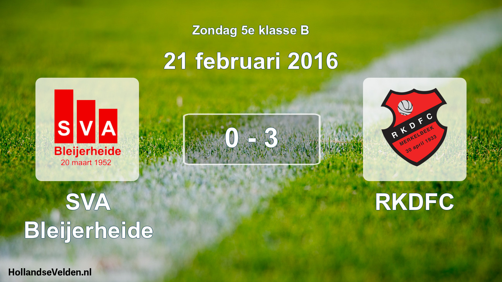 Total number of matches played: SVA Bleijerheide - RKDFC 0 - 3 (21 February 2016)