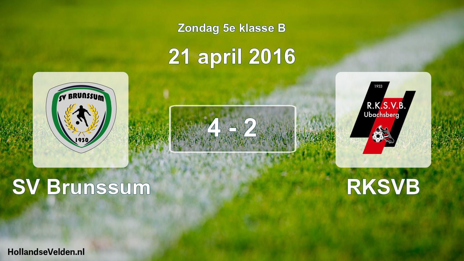 Total number of matches played: SV Brunssum - RKSVB 4 - 2 (21 April 2016)