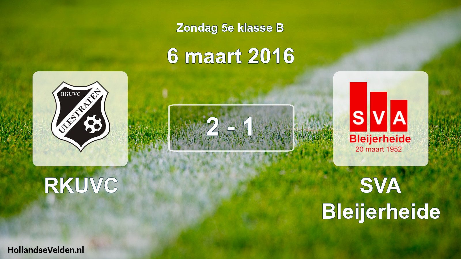 Total number of matches played: RKUVC - SVA Bleijerheide 2 - 1 (6 March 2016)