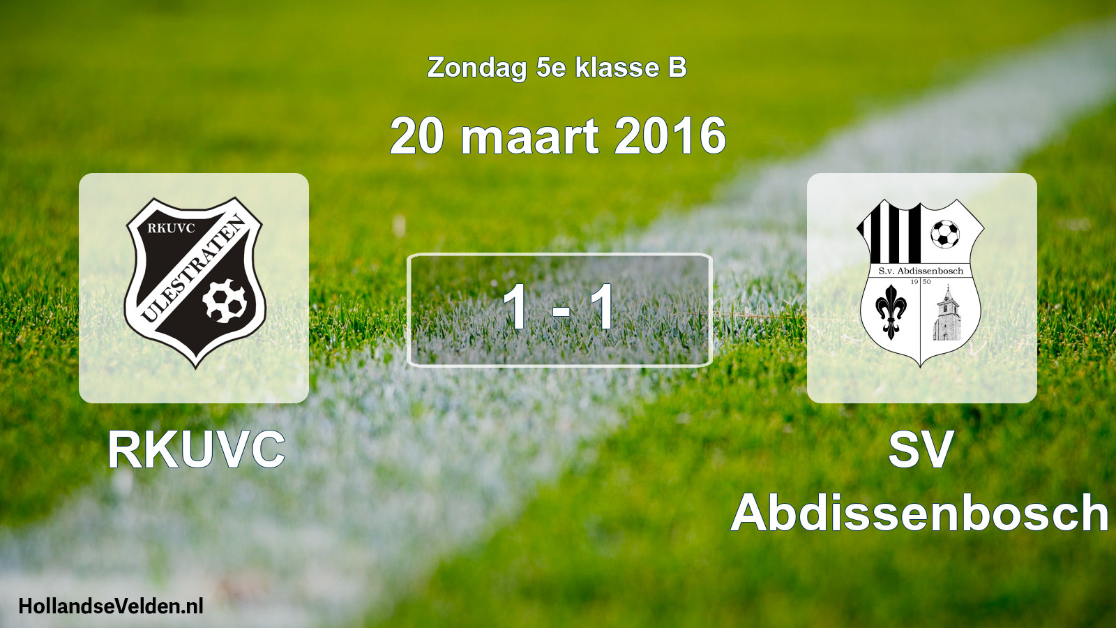 Total number of matches played: RKUVC - SV Abdissenbosch 1 - 1 (20 March 2016)