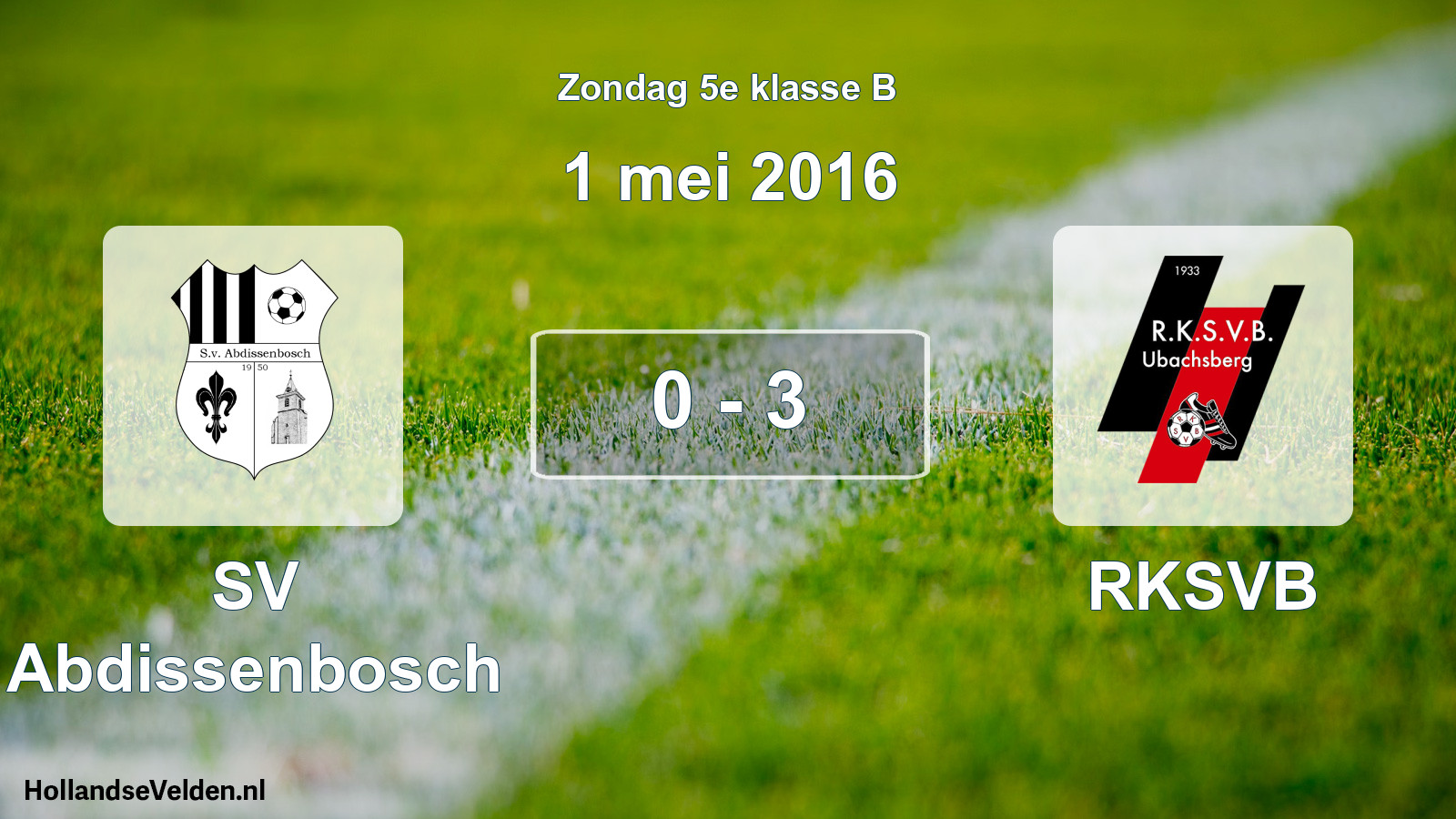 Total number of matches played: SV Abdissenbosch - RKSVB 0 - 3 (1 May 2016)