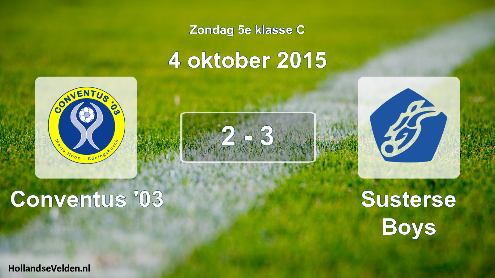 Total number of matches played: Conventus '03 - Susterse Boys 2 - 3 (4 October 2015)