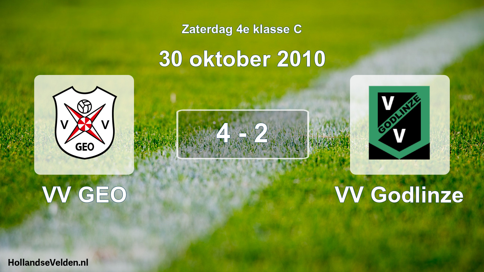 Total number of matches played: VV GEO - VV Godlinze 4 - 2 (30 October 2010)
