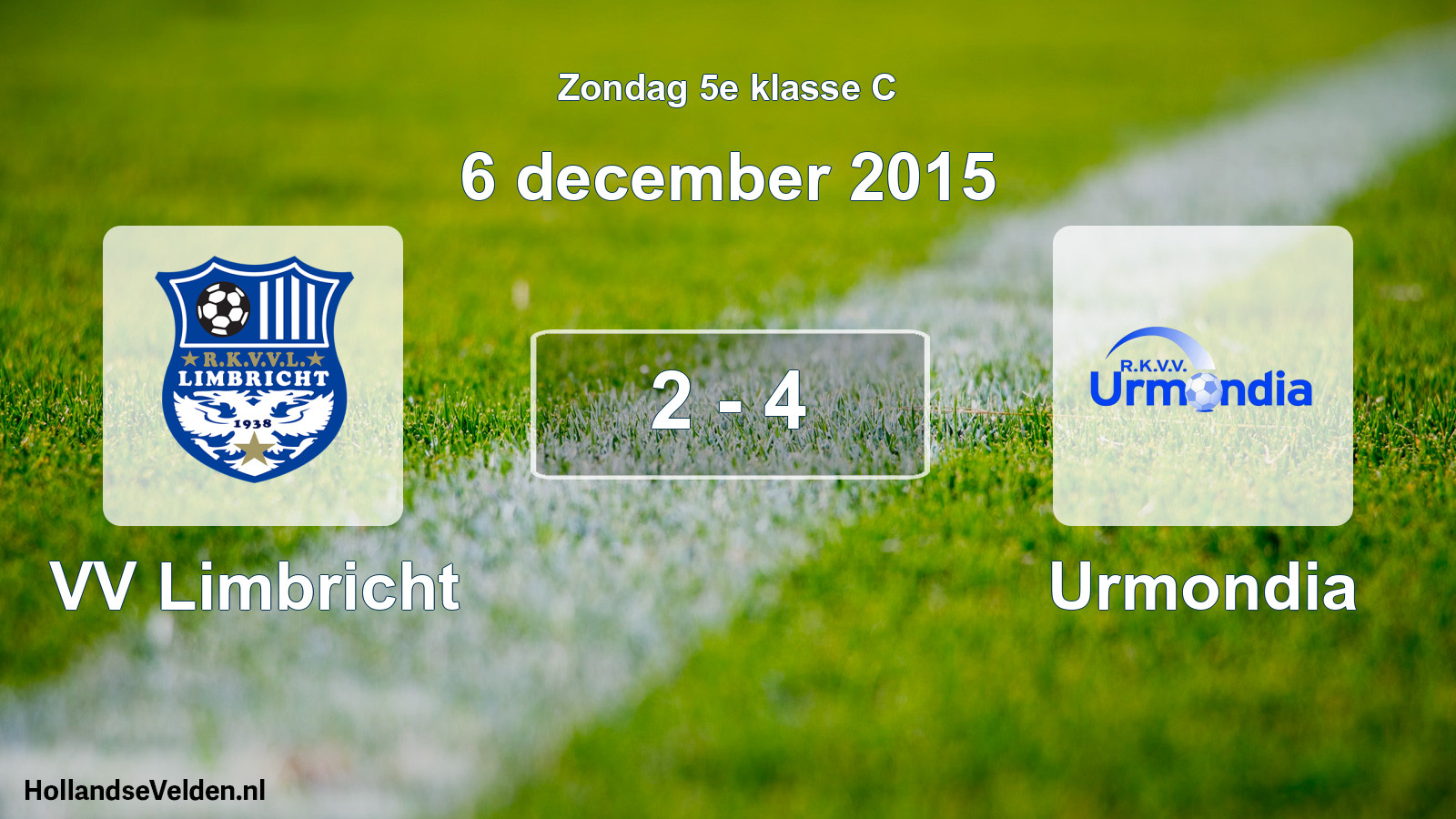 Total number of matches played: VV Limbricht - Urmondia 2 - 4 (6 December 2015)
