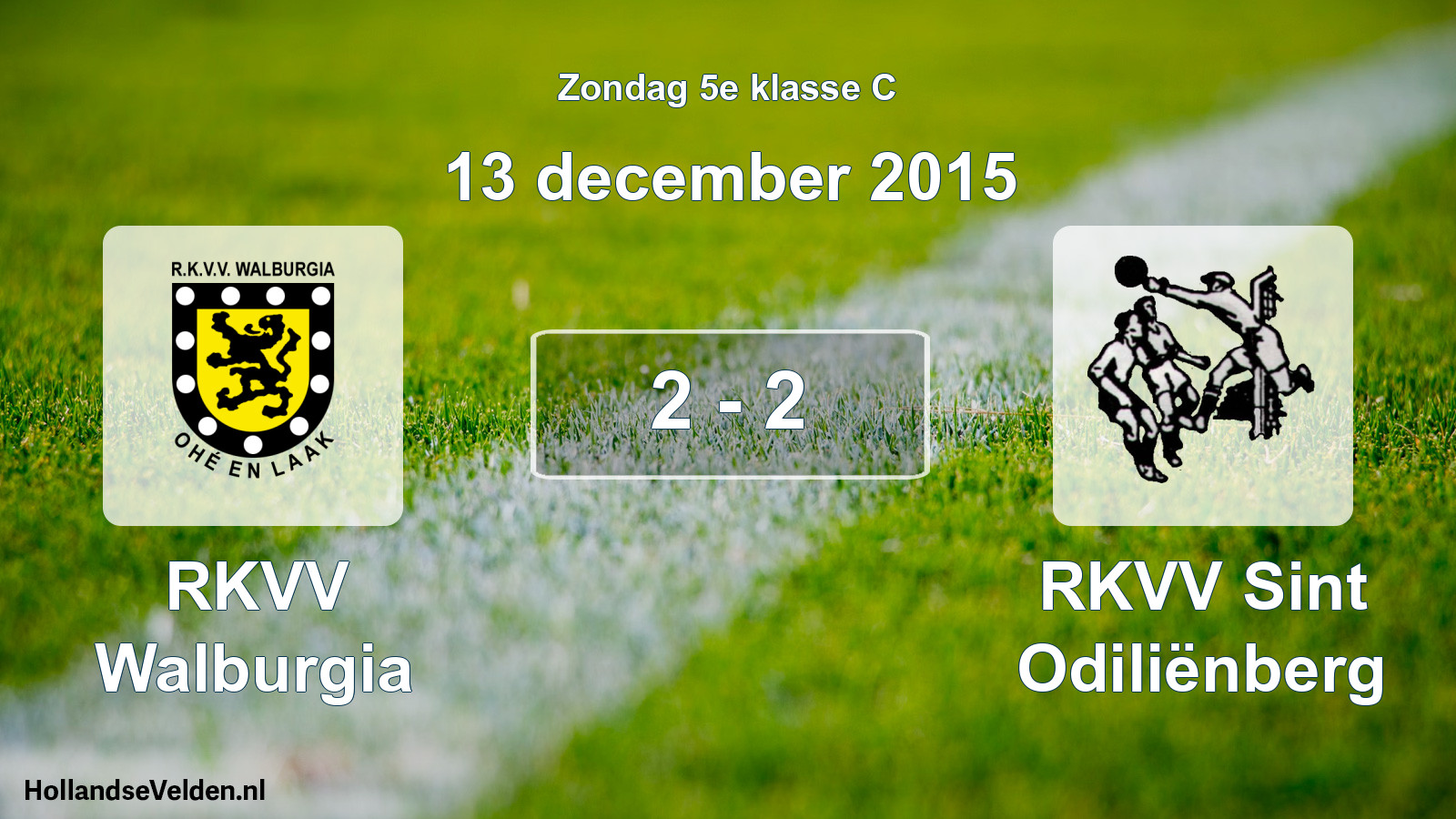 Total number of matches played: RKVV Walburgia - RKVV Sint Odiliënberg 2 - 2 (13 December 2015)