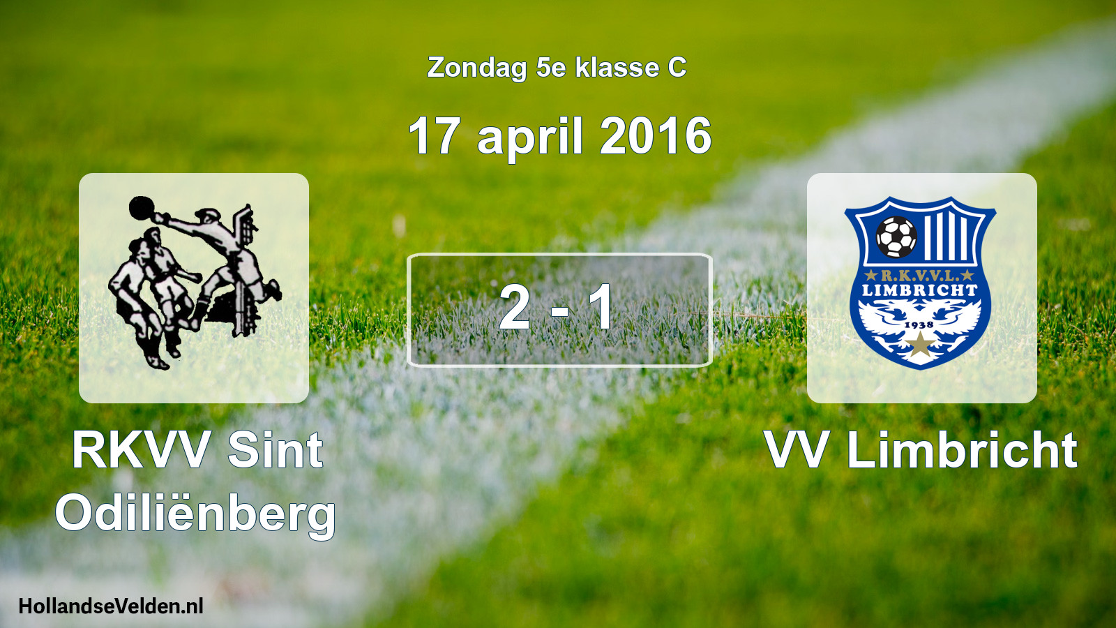 Total number of matches played: RKVV Sint Odiliënberg - VV Limbricht 2 - 1 (17 April 2016)