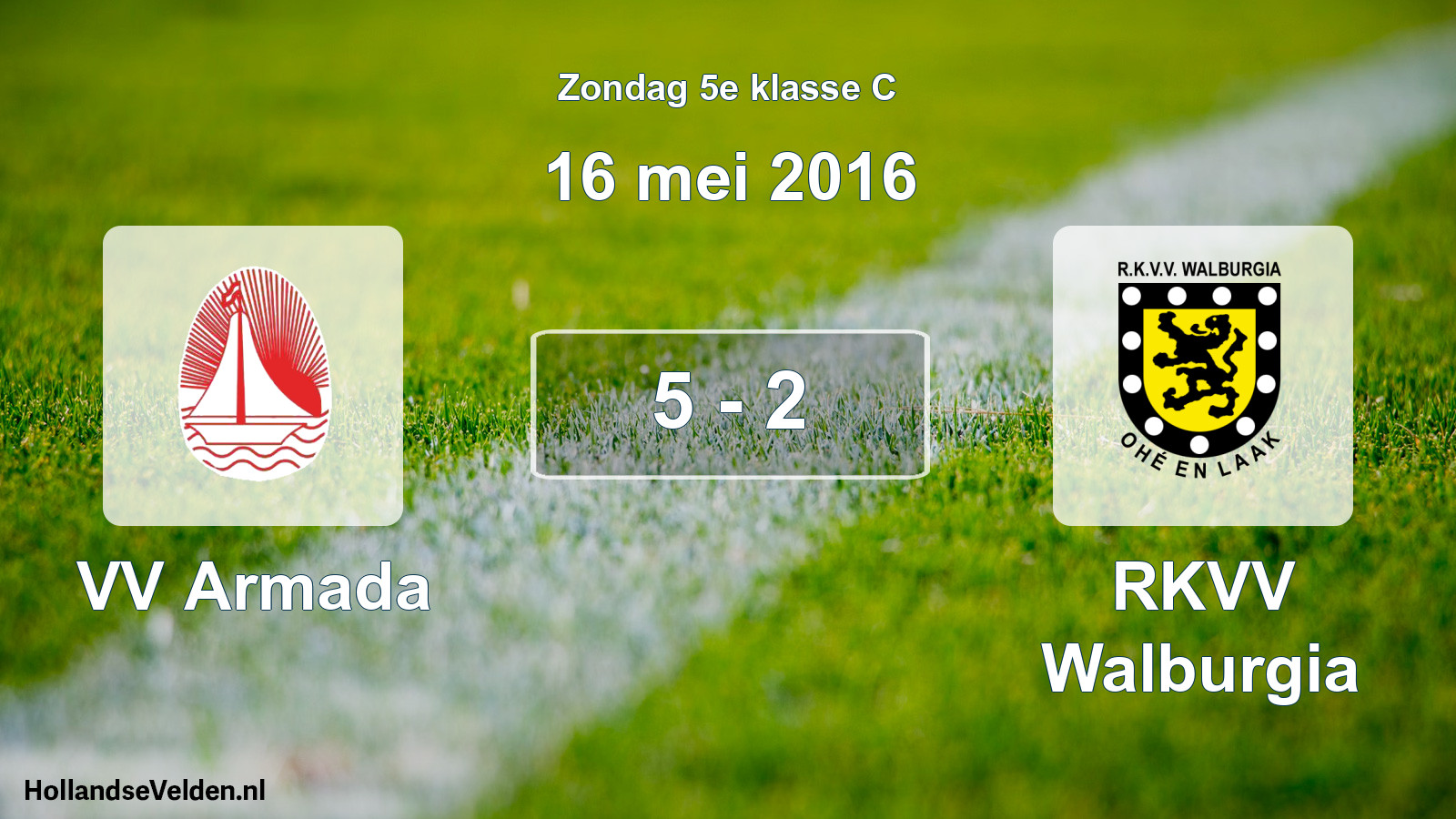 Total number of matches played: VV Armada - RKVV Walburgia 5 - 2 (16 May 2016)