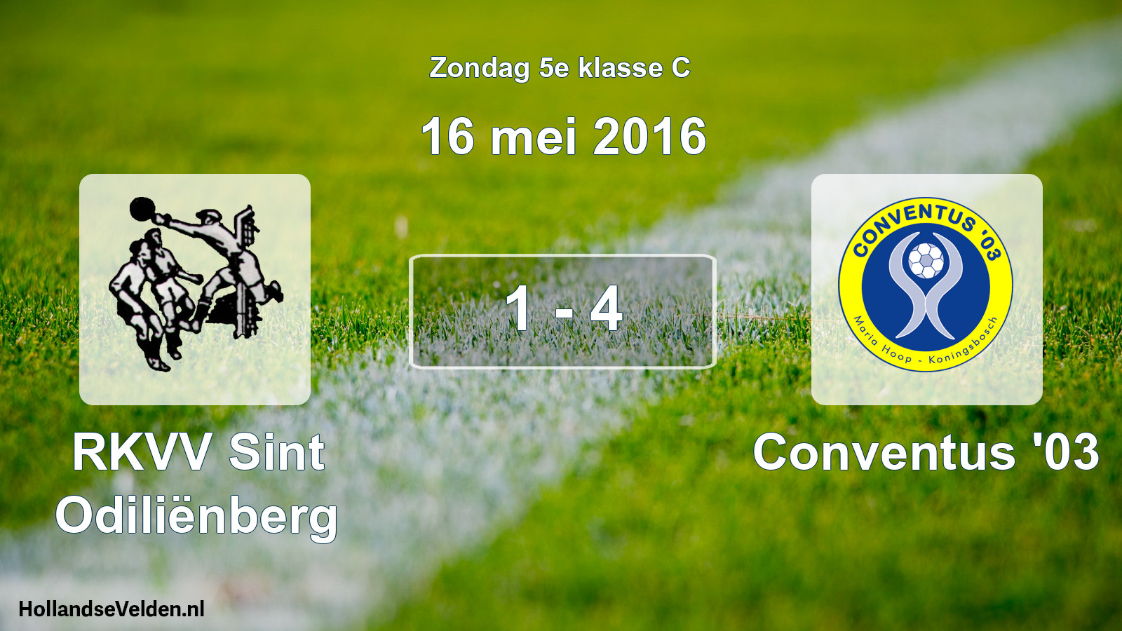 Total number of matches played: RKVV Sint Odiliënberg - Conventus '03 1 - 4 (16 May 2016)