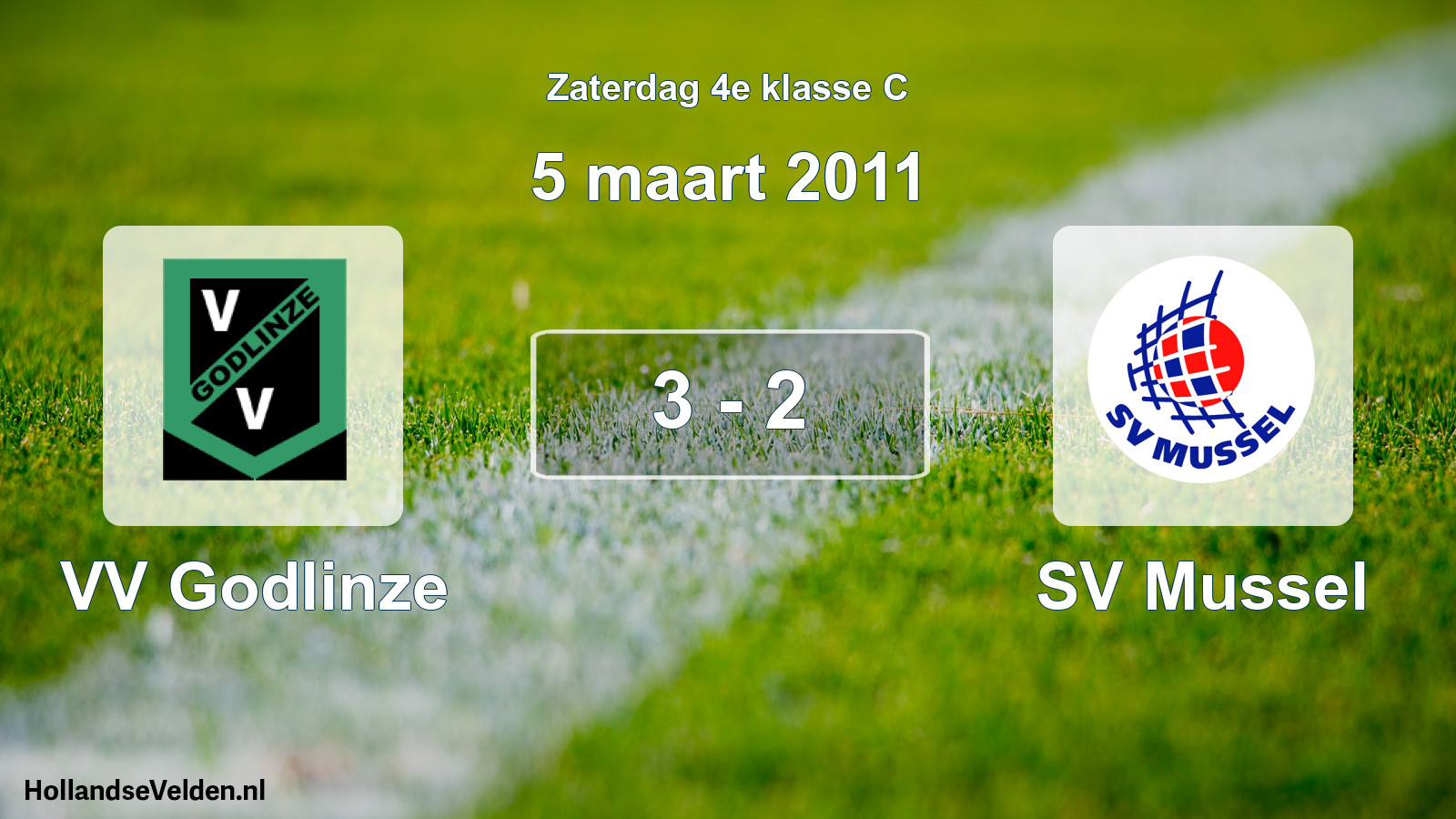 Total number of matches played: VV Godlinze - SV Mussel 3 - 2 (5 March 2011)