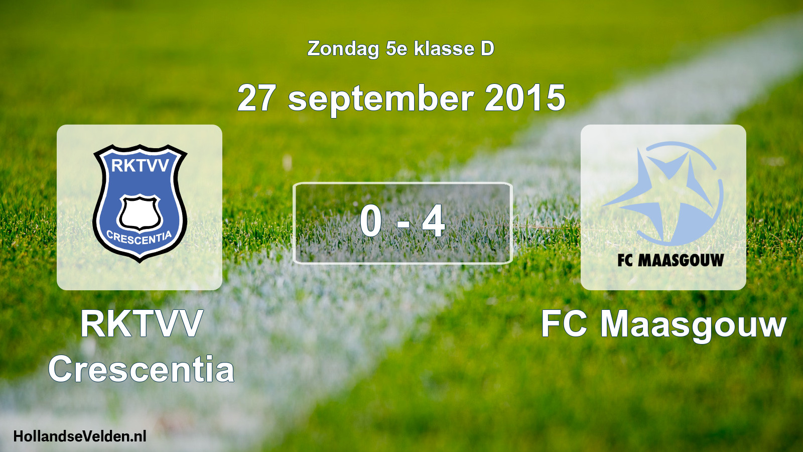 Total number of matches played: RKTVV Crescentia - FC Maasgouw 0 - 4 (27 September 2015)