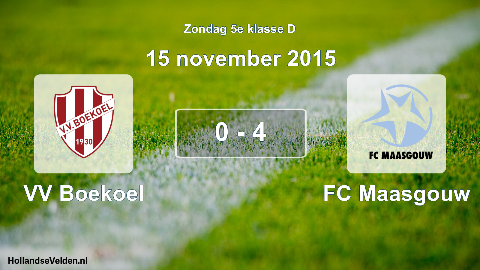 Total number of matches played: VV Boekoel - FC Maasgouw 0 - 4 (15 November 2015)
