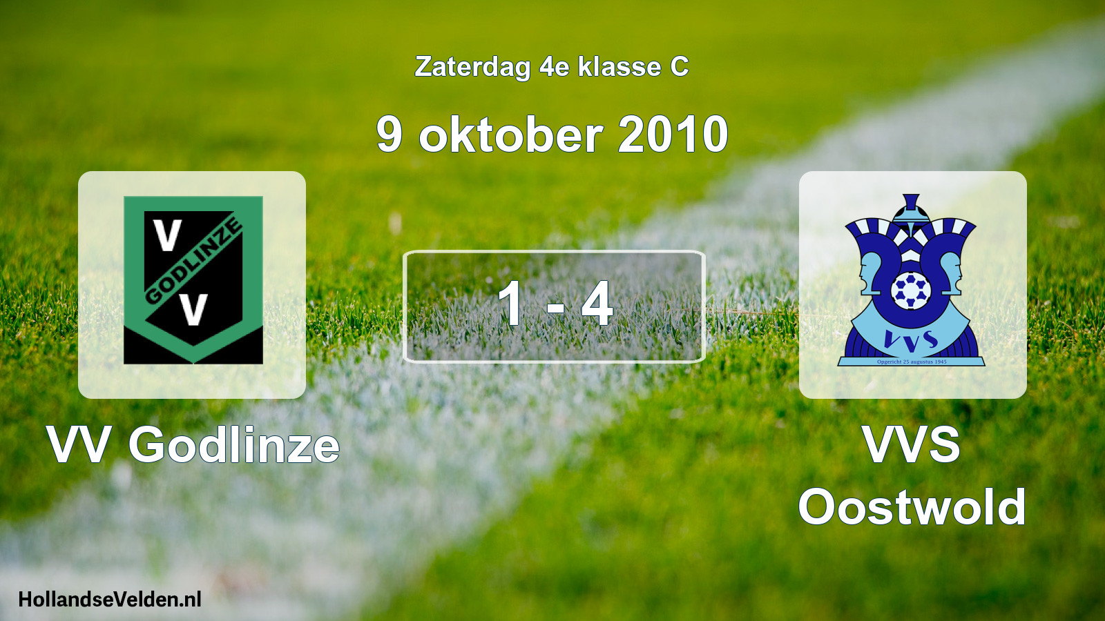 Total number of matches played: VV Godlinze - VVS Oostwold 1 - 4 (9 October 2010)