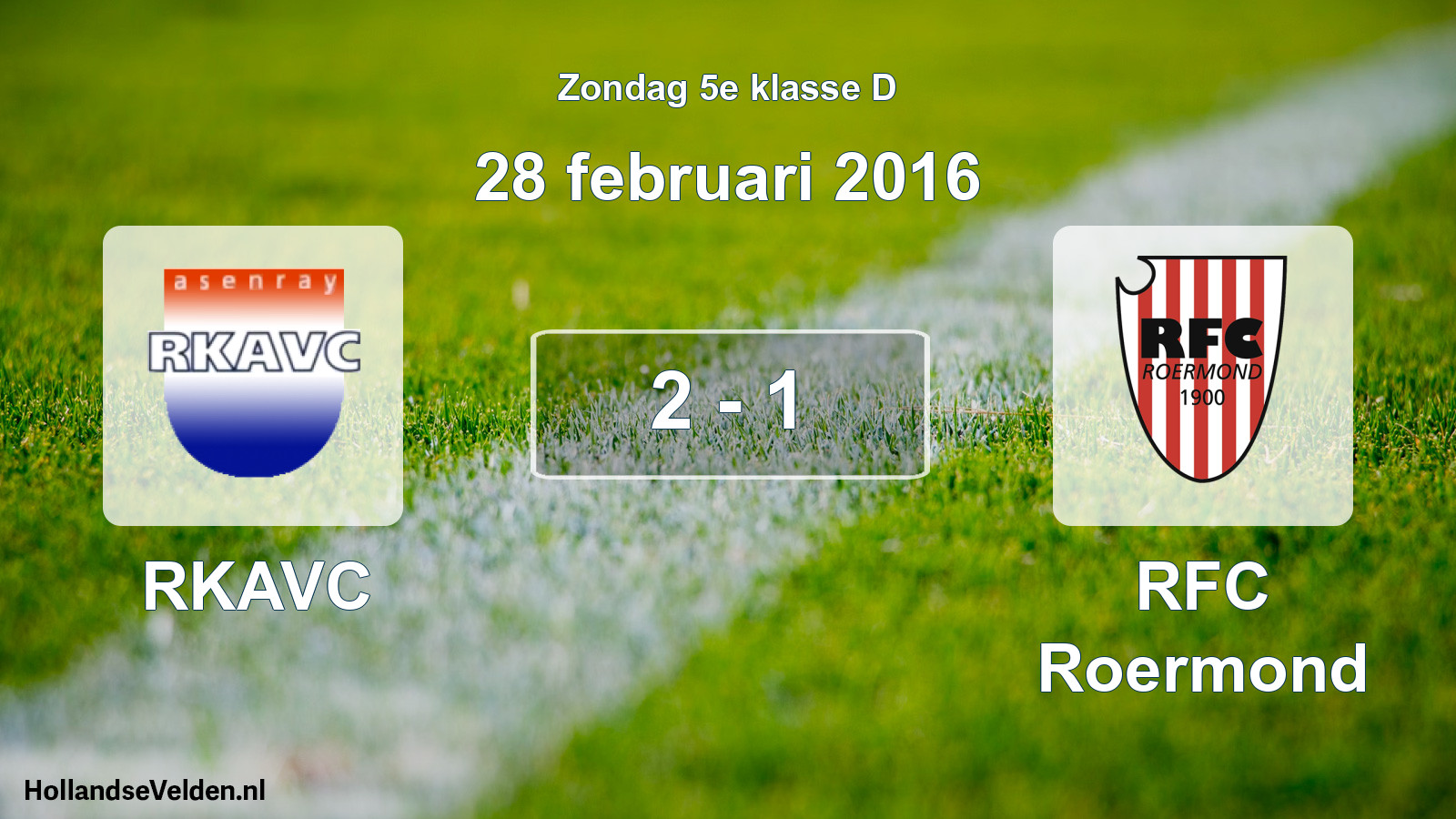 Total number of matches played: RKAVC - RFC Roermond 2 - 1 (28 February 2016)