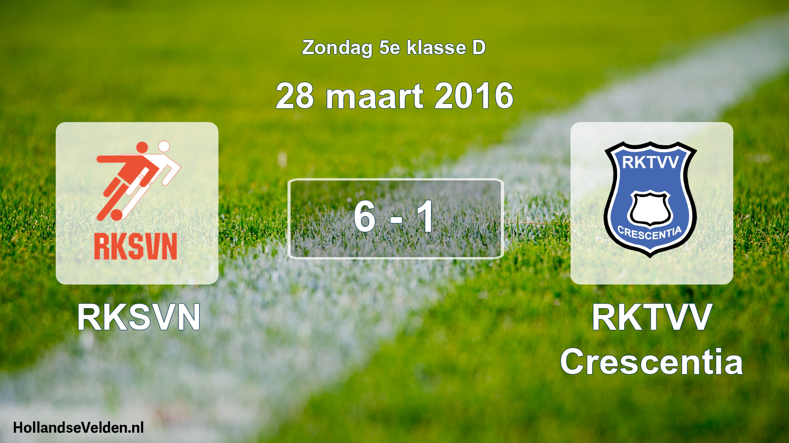 Total number of matches played: RKSVN - RKTVV Crescentia 6 - 1 (28 March 2016)
