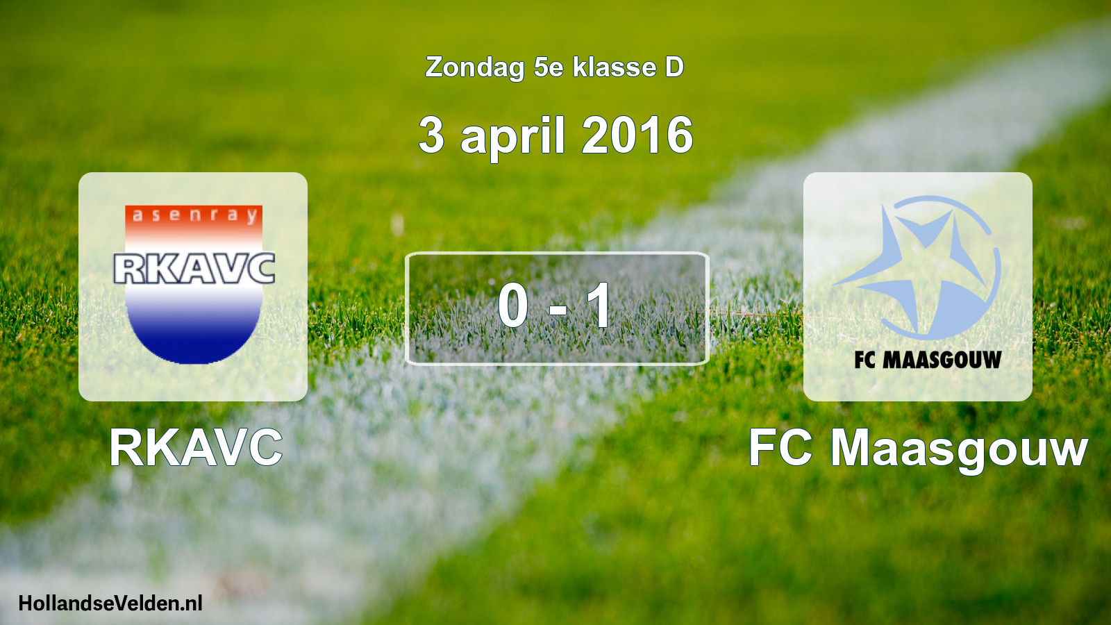 Total number of matches played: RKAVC - FC Maasgouw 0 - 1 (3 April 2016)