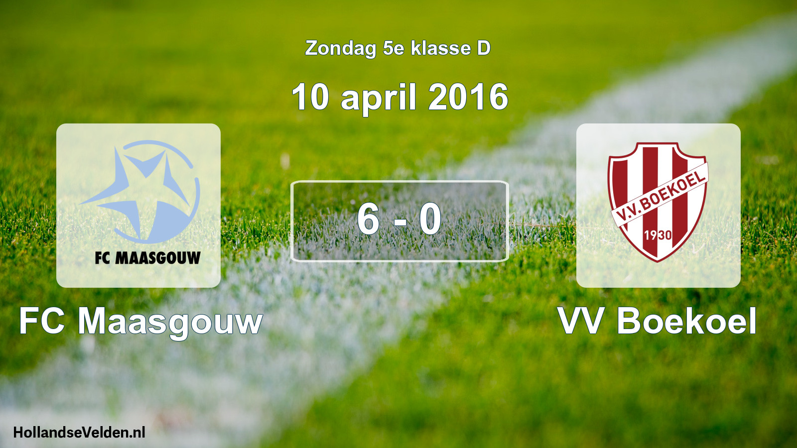Total number of matches played: FC Maasgouw - VV Boekoel 6 - 0 (10 April 2016)