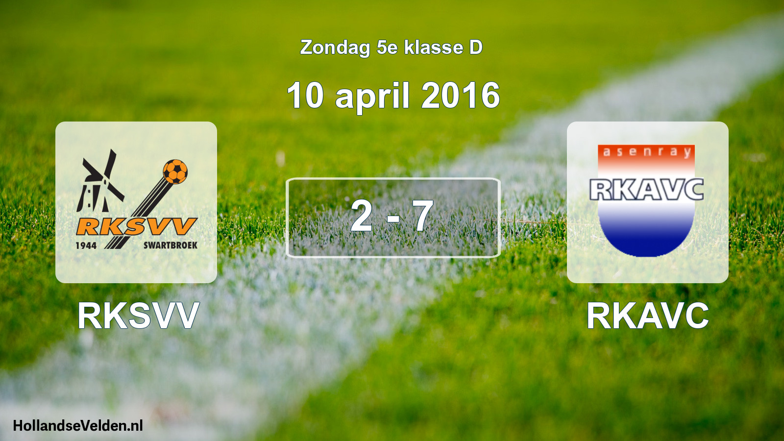 Total number of matches played: RKSVV - RKAVC 2 - 7 (10 April 2016)