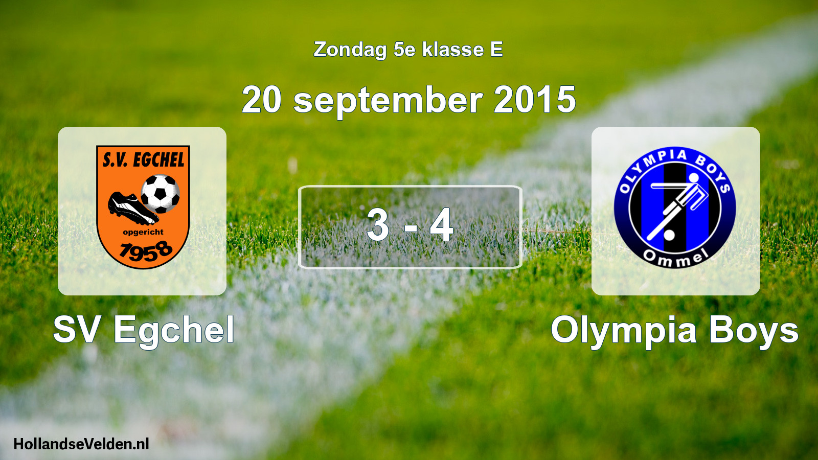 Total number of matches played: SV Egchel - Olympia Boys 3 - 4 (20 September 2015)