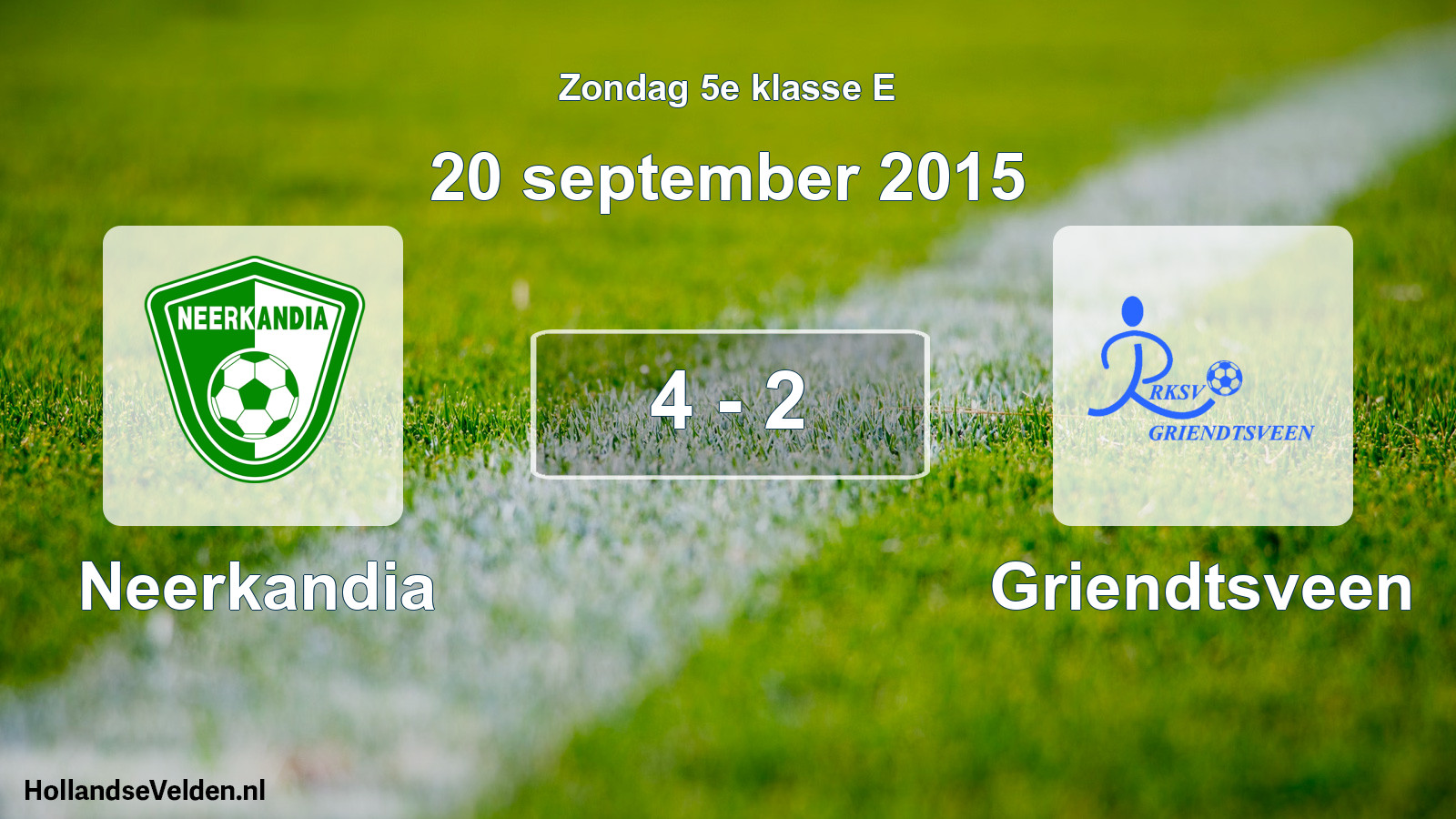 Total number of matches played: Neerkandia - Griendtsveen 4 - 2 (20 September 2015)