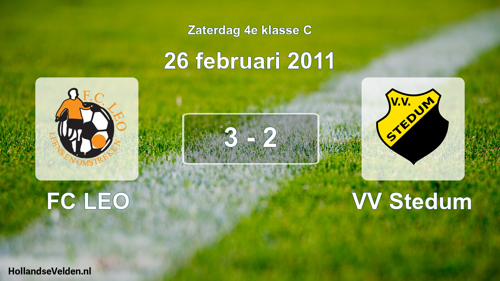 Total number of matches played: FC LEO - VV Stedum 3 - 2 (26 February 2011)
