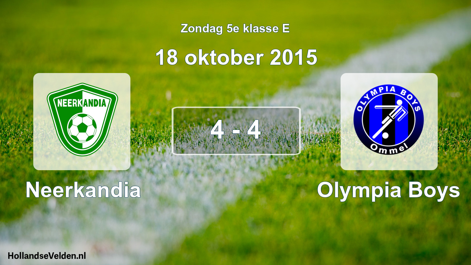 Total number of matches played: Neerkandia - Olympia Boys 4 - 4 (18 October 2015)