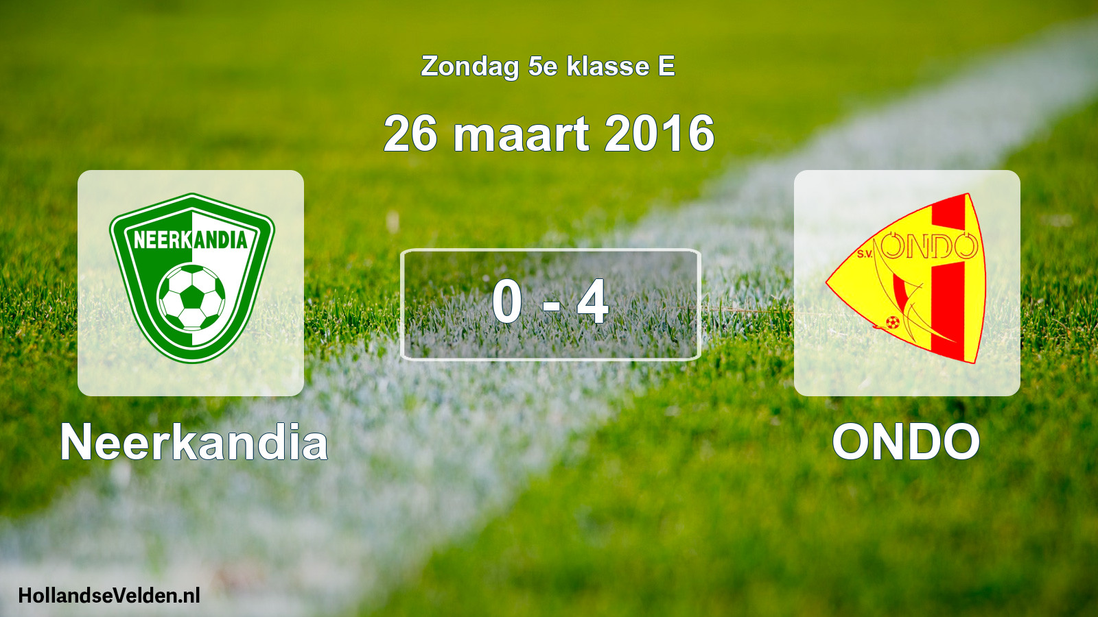 Total number of matches played: Neerkandia - ONDO 0 - 4 (26 March 2016)
