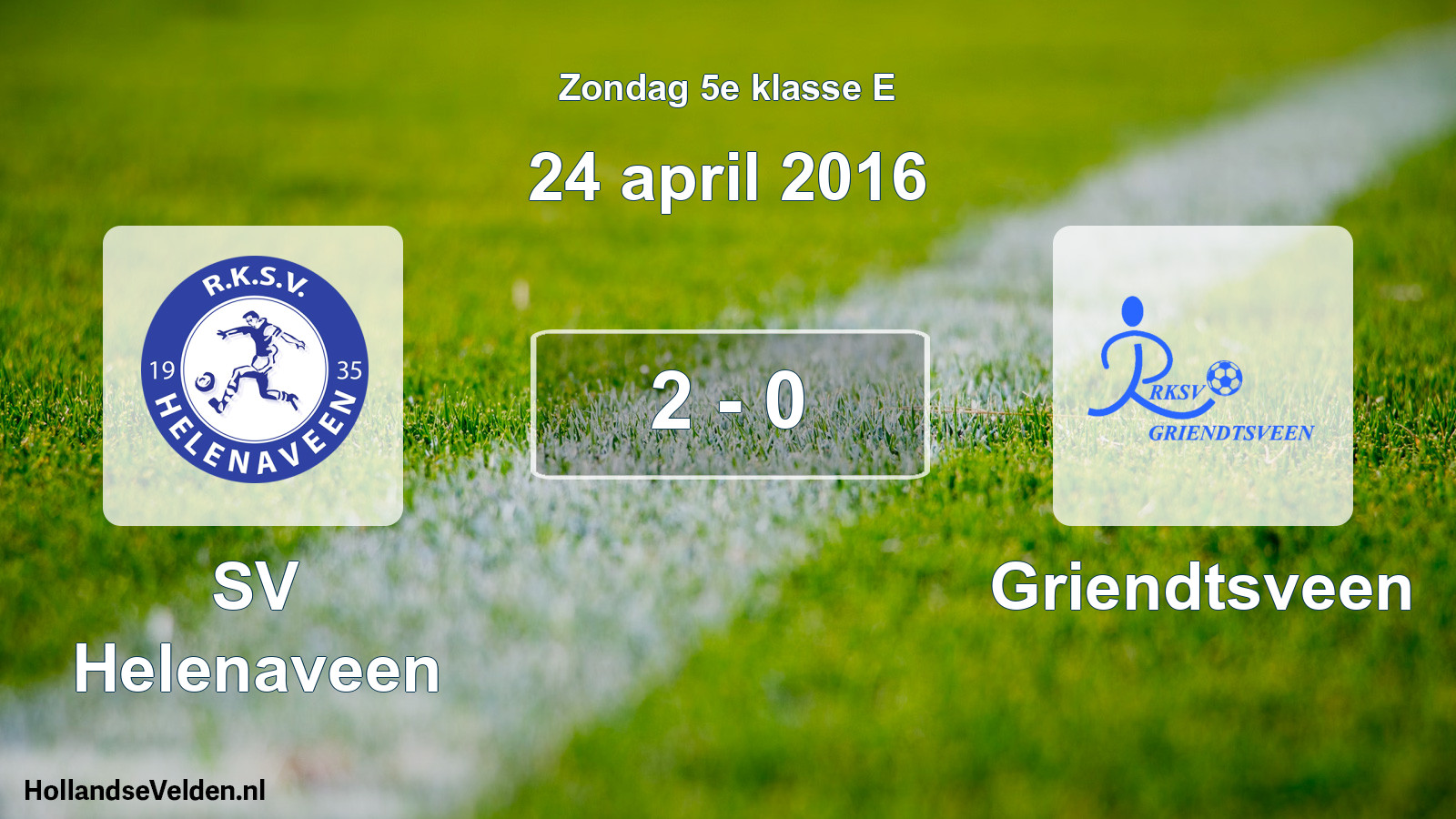 Total number of matches played: SV Helenaveen - Griendtsveen 2 - 0 (24 April 2016)