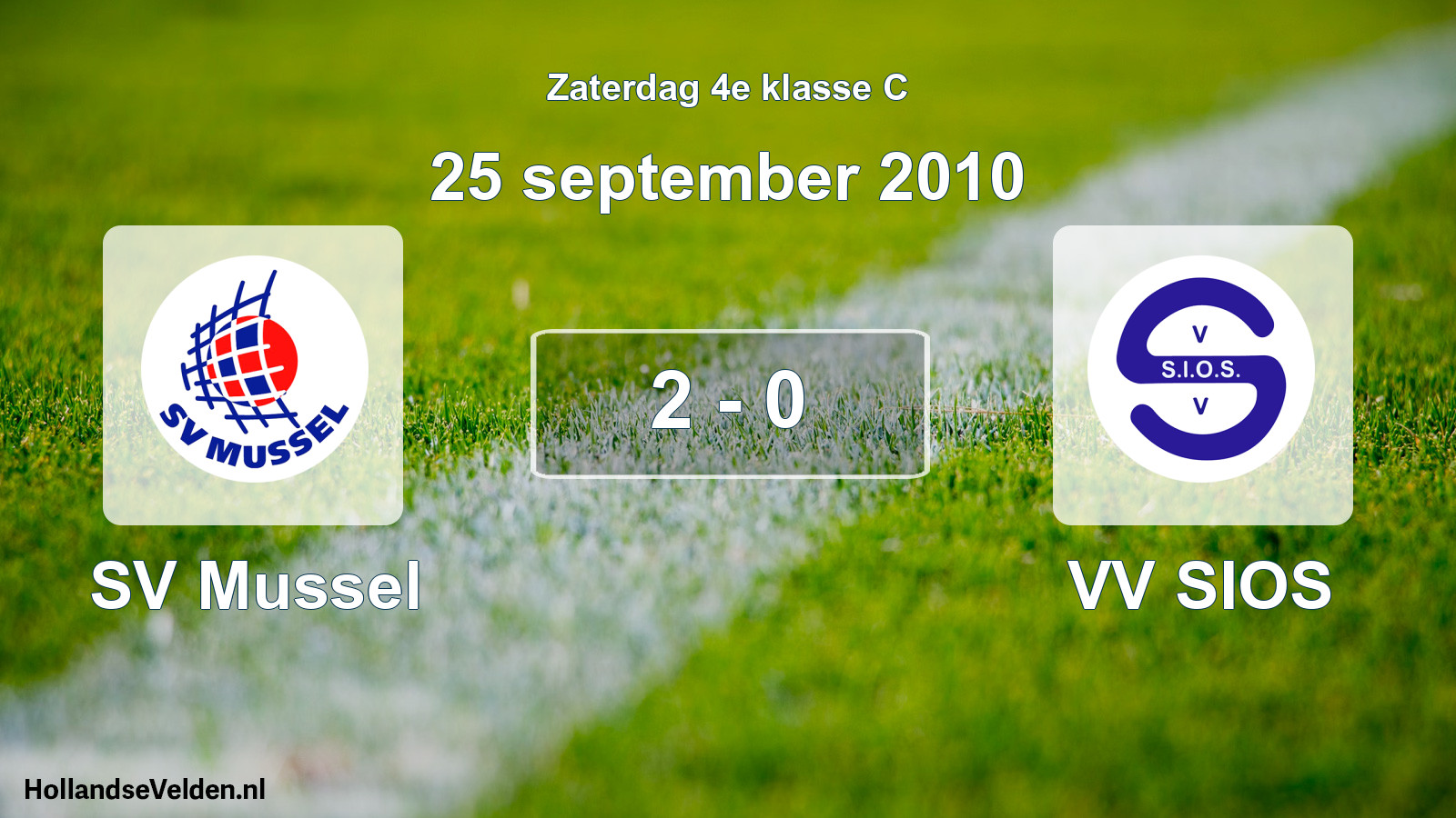 Total number of matches played: SV Mussel - VV SIOS 2 - 0 (25 September 2010)