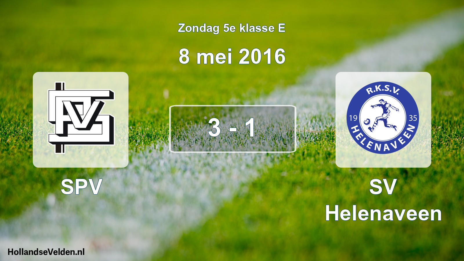 Total number of matches played: SPV - SV Helenaveen 3 - 1 (8 May 2016)