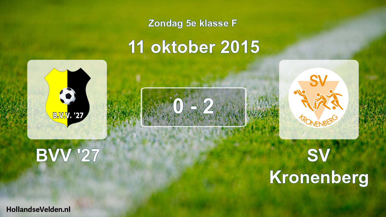 Total number of matches played: BVV '27 - SV Kronenberg 0 - 2 (11 October 2015)