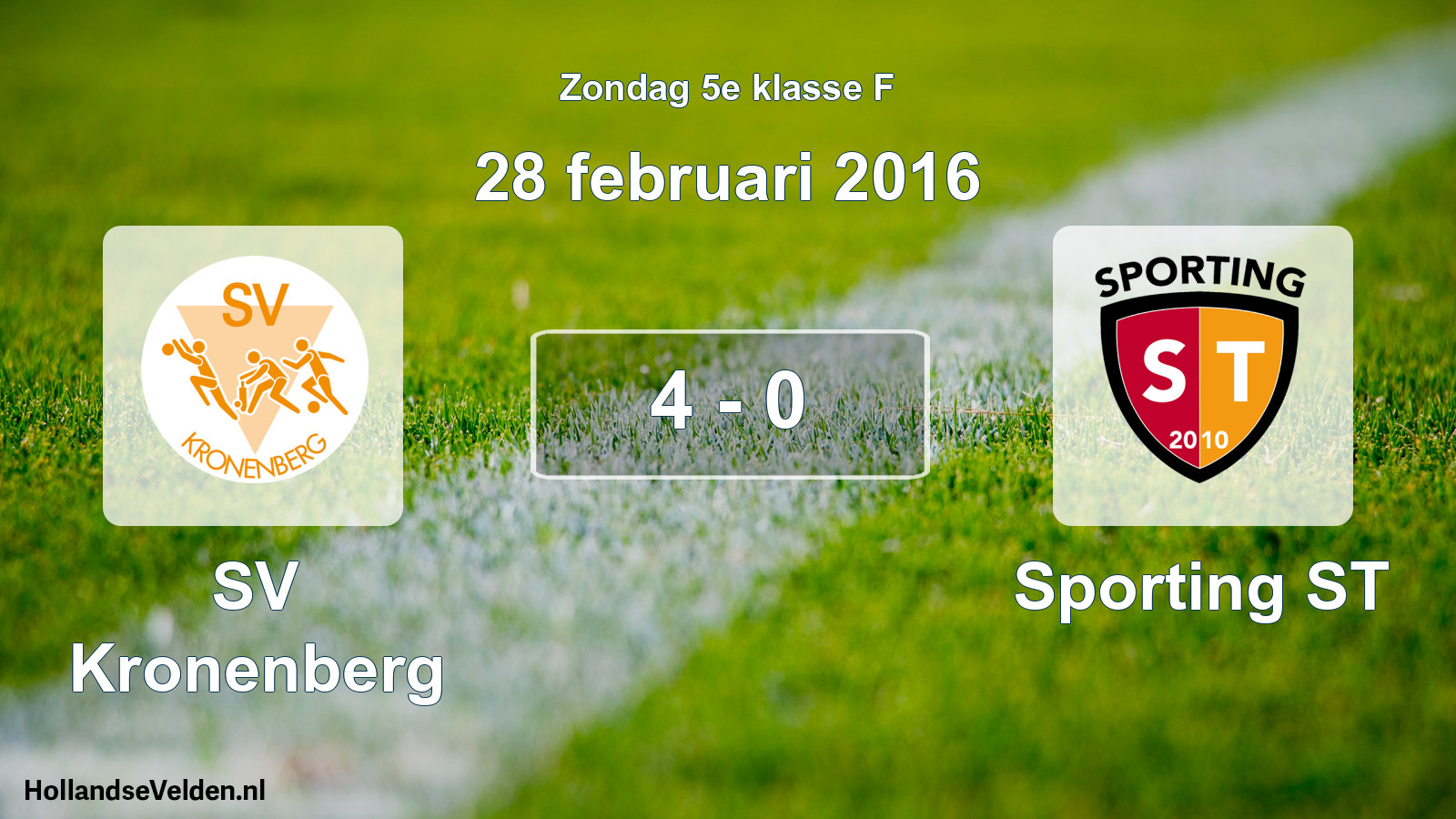 Total number of matches played: SV Kronenberg - Sporting ST 4 - 0 (28 February 2016)