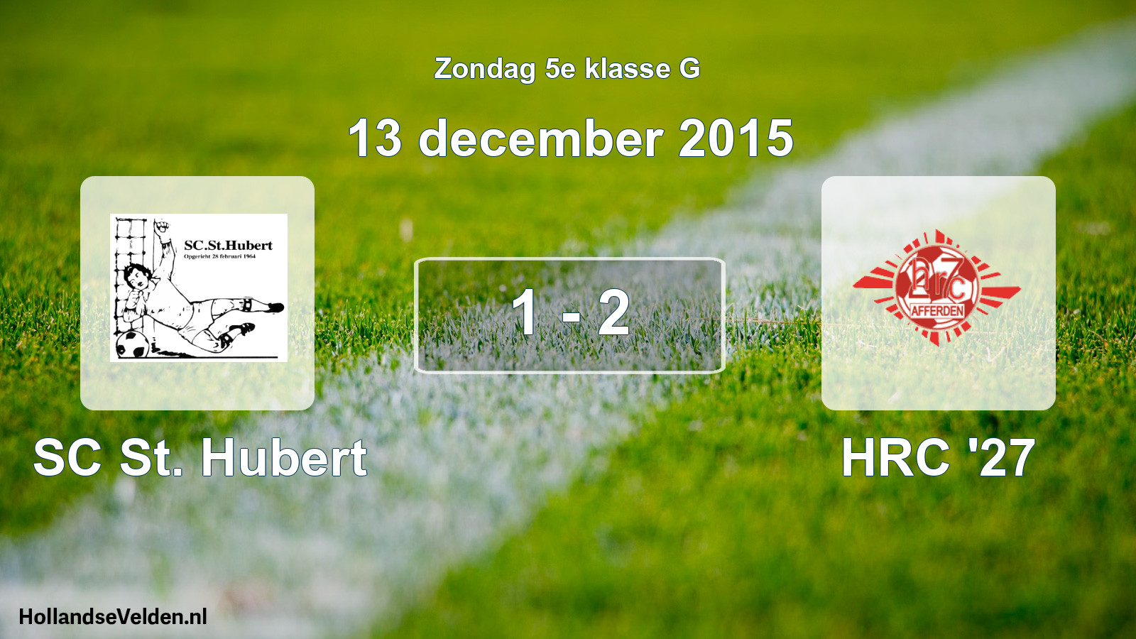 Total number of matches played: SC St. Hubert - HRC '27 1 - 2 (13 December 2015)