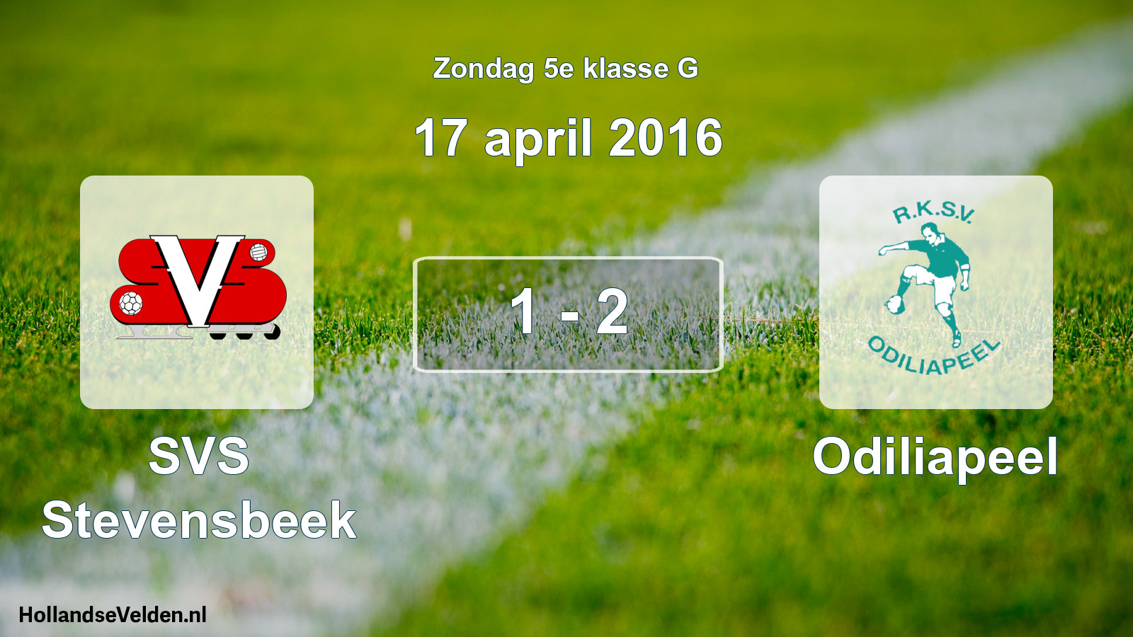 Total number of matches played: SVS Stevensbeek - Odiliapeel 1 - 2 (17 April 2016)