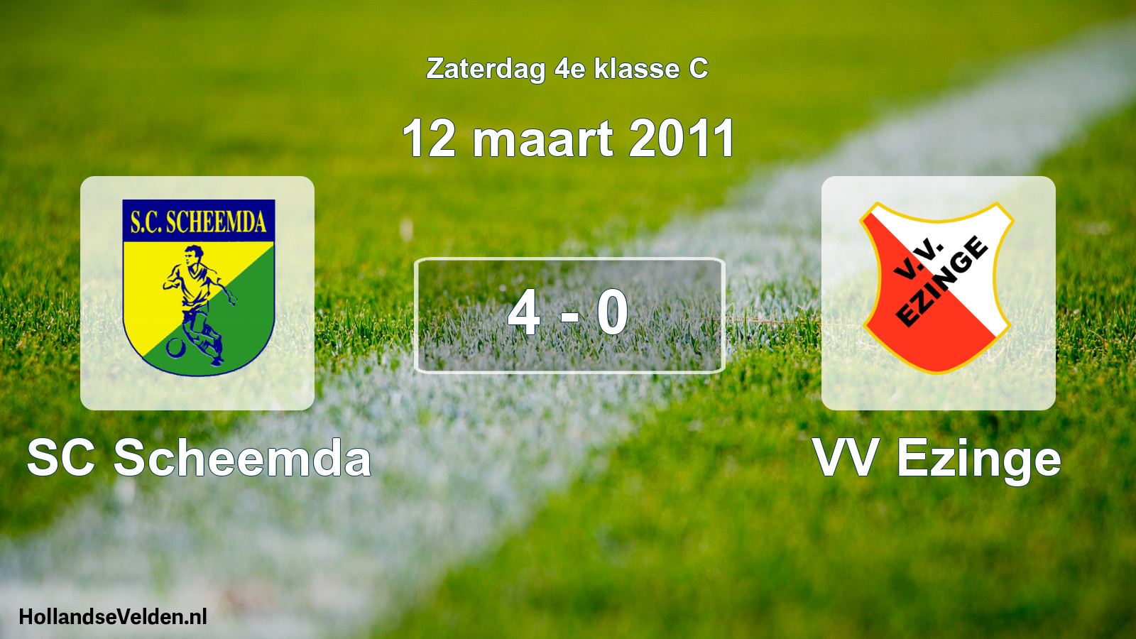 Total number of matches played: SC Scheemda - VV Ezinge 4 - 0 (12 March 2011)