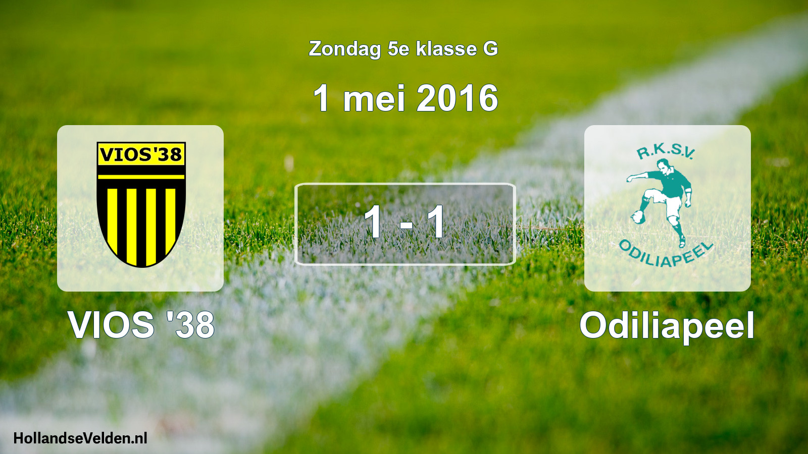 Total number of matches played: VIOS '38 - Odiliapeel 1 - 1 (1 May 2016)