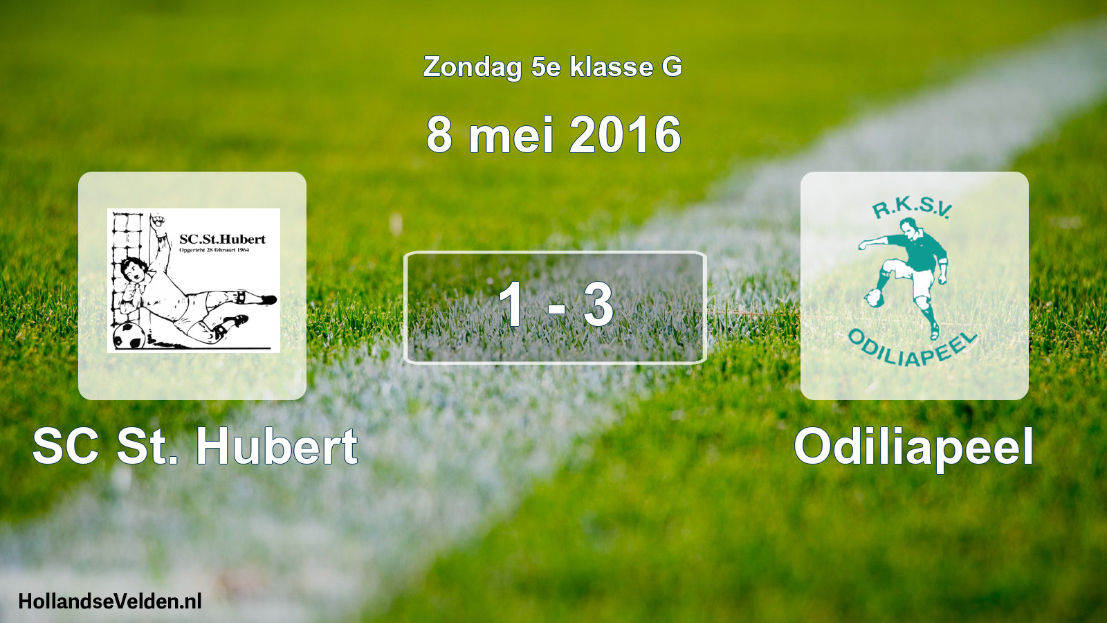Total number of matches played: SC St. Hubert - Odiliapeel 1 - 3 (8 May 2016)