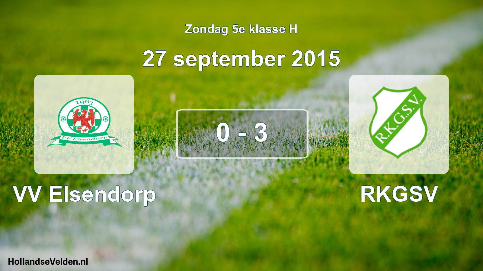 Total number of matches played: VV Elsendorp - RKGSV 0 - 3 (27 September 2015)