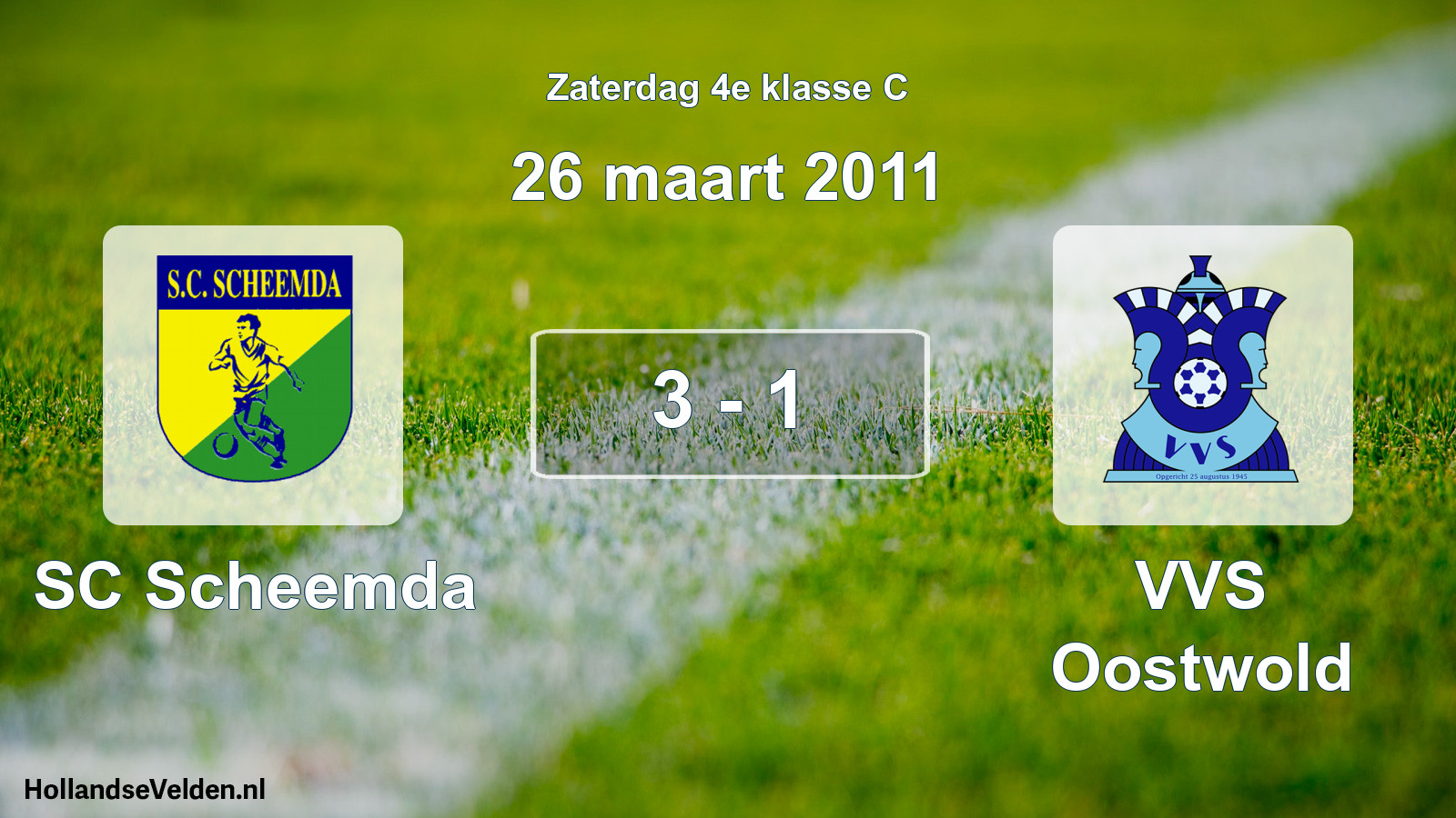 Total number of matches played: SC Scheemda - VVS Oostwold 3 - 1 (26 March 2011)