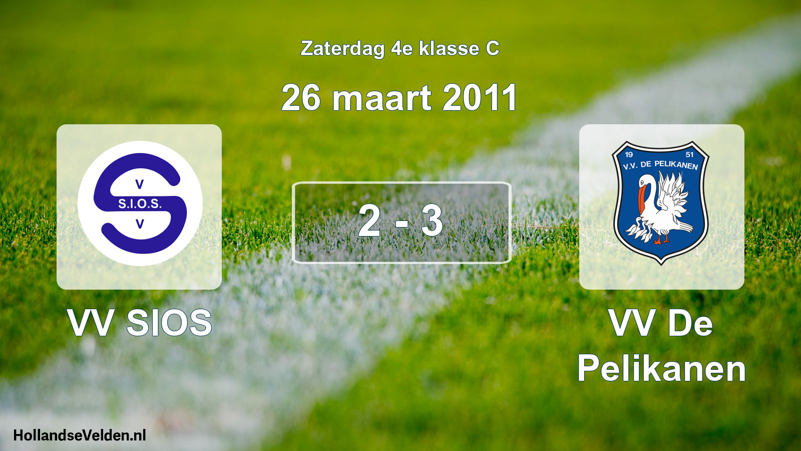 Total number of matches played: VV SIOS - VV De Pelikanen 2 - 3 (26 March 2011)