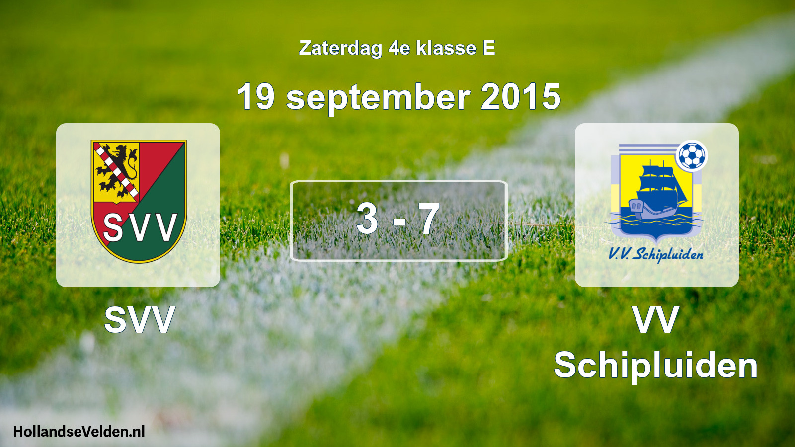 Total number of matches played: SVV - VV Schipluiden 3 - 7 (19 September 2015)