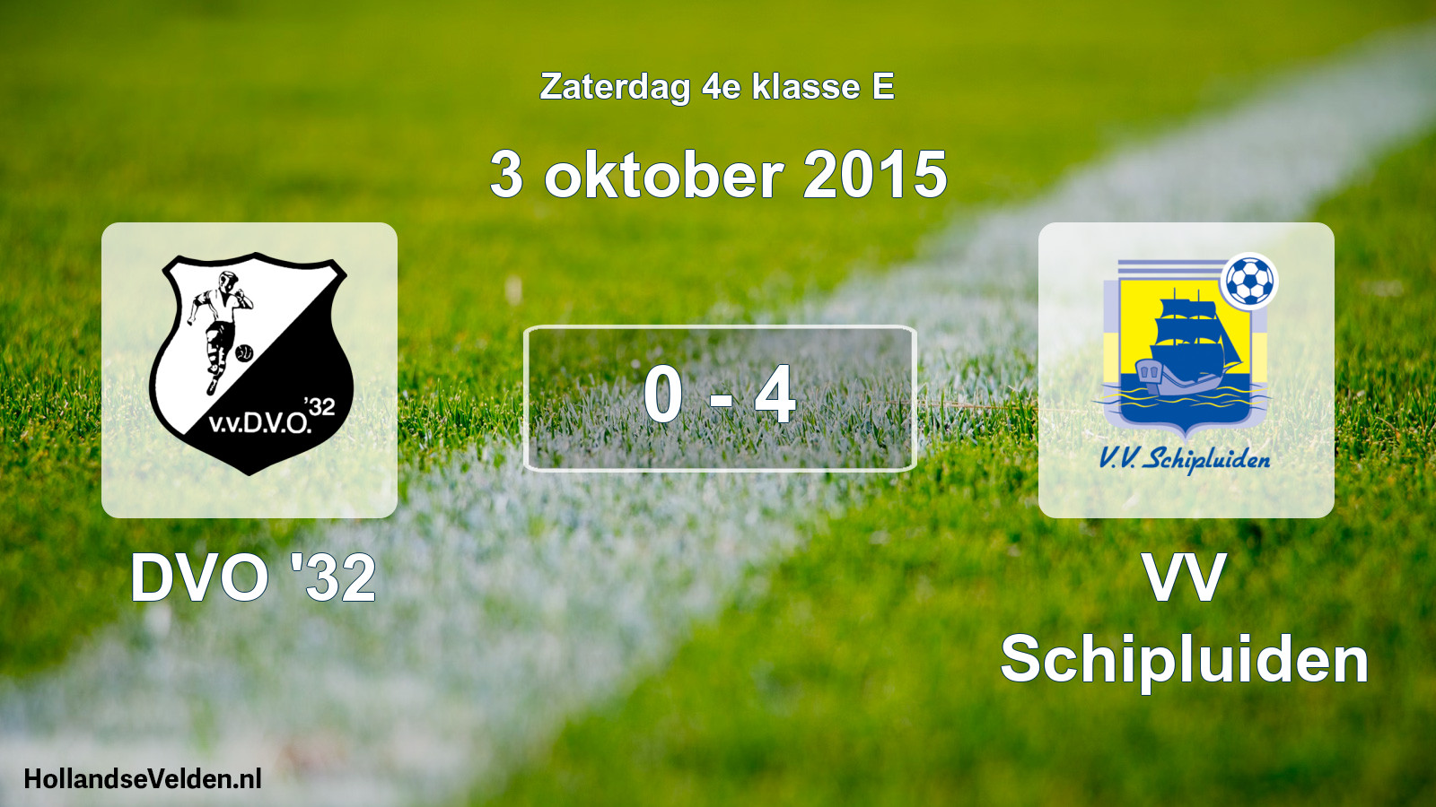 Total number of matches played: DVO '32 - VV Schipluiden 0 - 4 (3 October 2015)